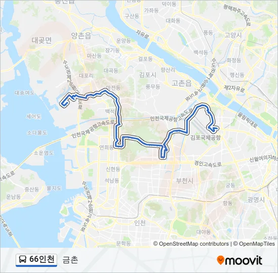 66인천 Bus Line Map