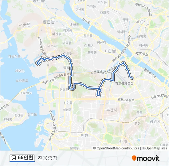 66인천 Bus Line Map