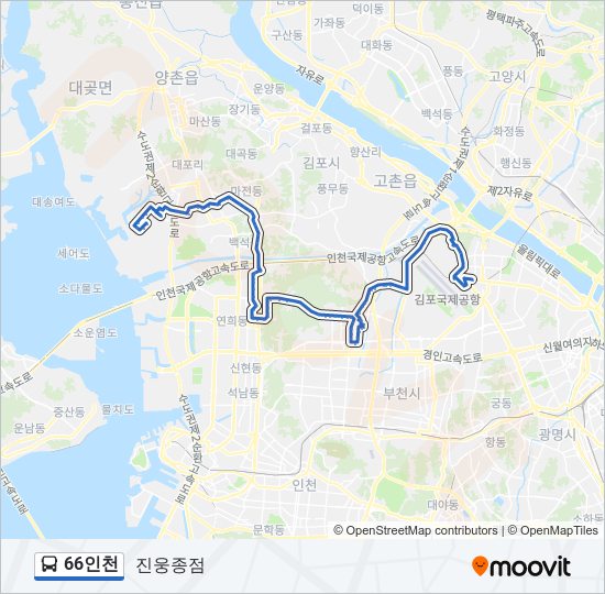 66인천 bus Line Map