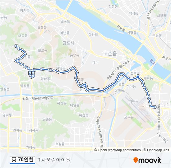 78인천 bus Line Map