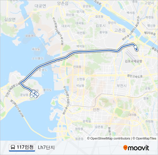 117인천 버스 노선 지도