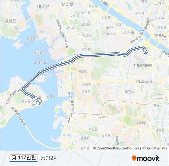 117인천 bus Line Map