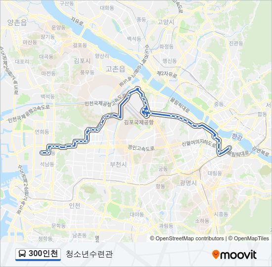 300인천 버스 노선 지도