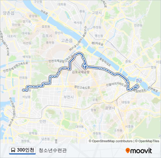 300인천 bus Line Map