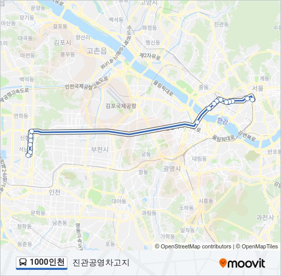 1000인천 버스 노선 지도