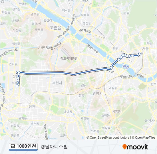 1000인천 버스 노선 지도