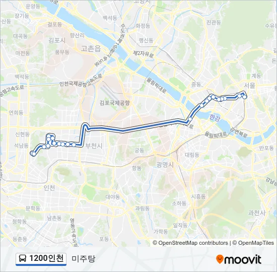 1200인천 Bus Line Map