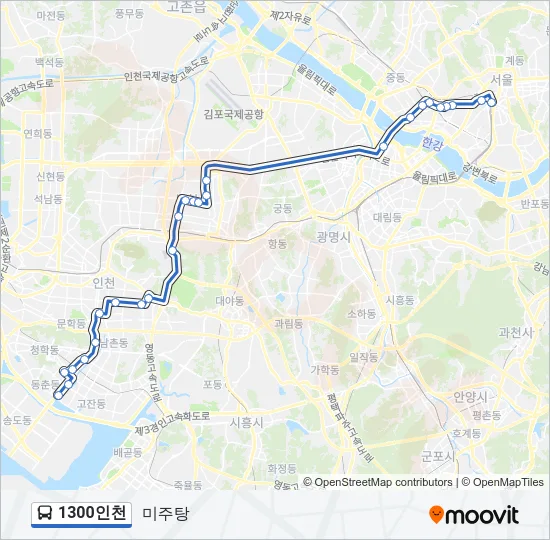 1300인천 버스 노선 지도