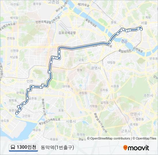1300인천 버스 노선 지도