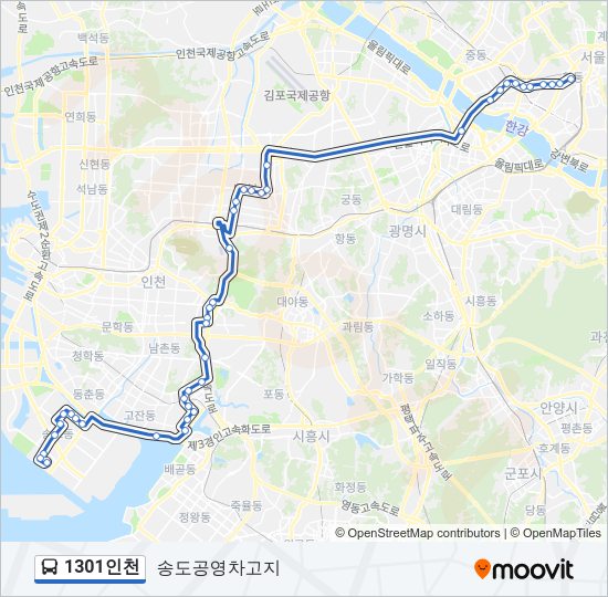 1301인천 버스 노선 지도