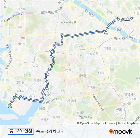 1301인천 Bus Line Map