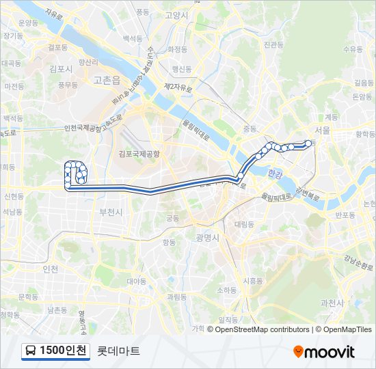 1500인천 버스 노선 지도