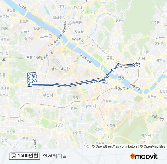 1500인천 bus Line Map