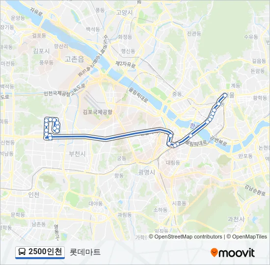 2500인천 Bus Line Map