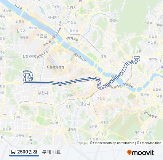 2500인천 Bus Line Map