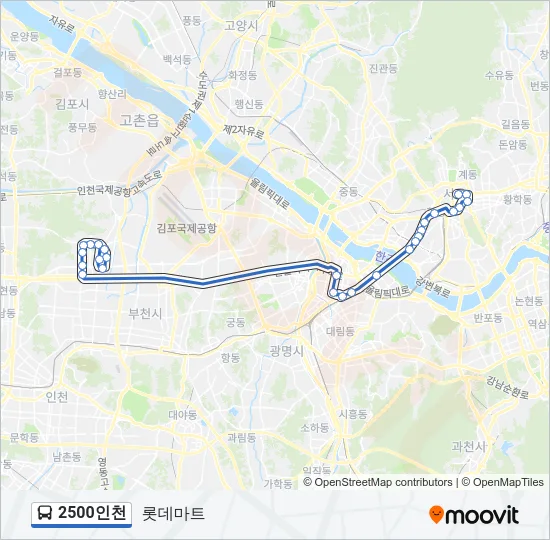 2500인천 Bus Line Map