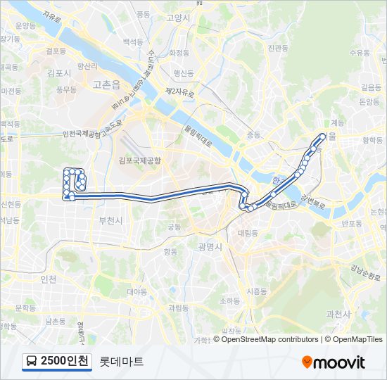 2500인천 bus Line Map