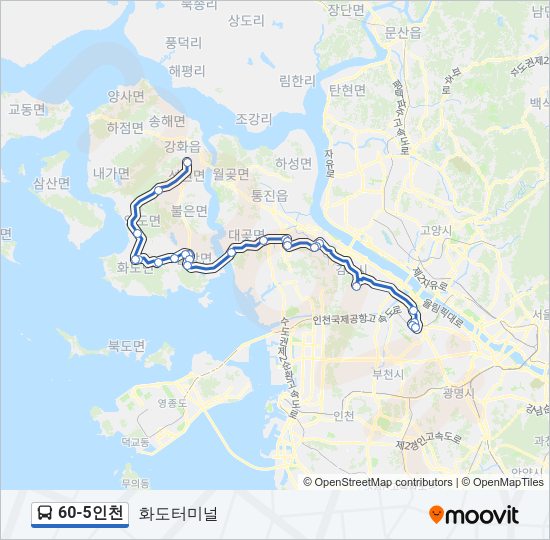 60-5인천 버스 노선 지도