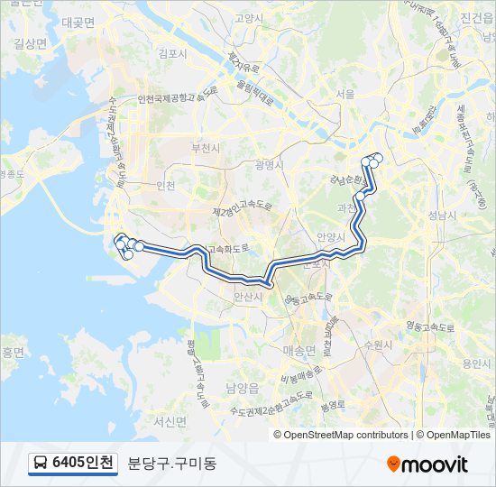 6405인천 버스 노선 지도