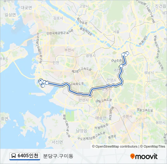 6405인천 Bus Line Map