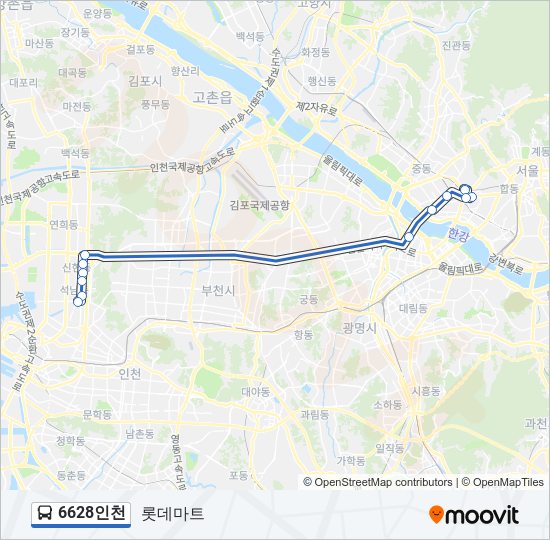 6628인천 bus Line Map