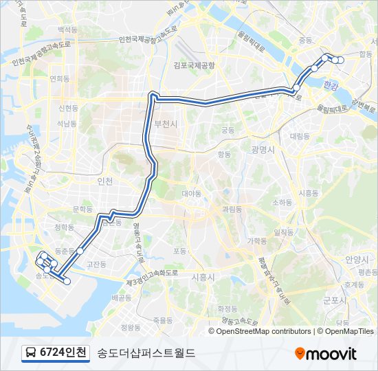 6724인천 버스 노선 지도