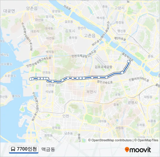 7700인천 Bus Line Map
