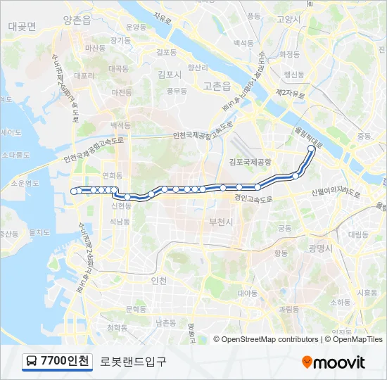 7700인천 Bus Line Map