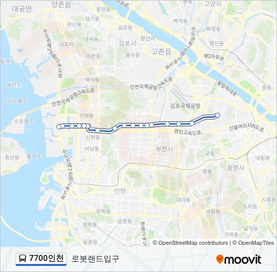 7700인천 Bus Line Map
