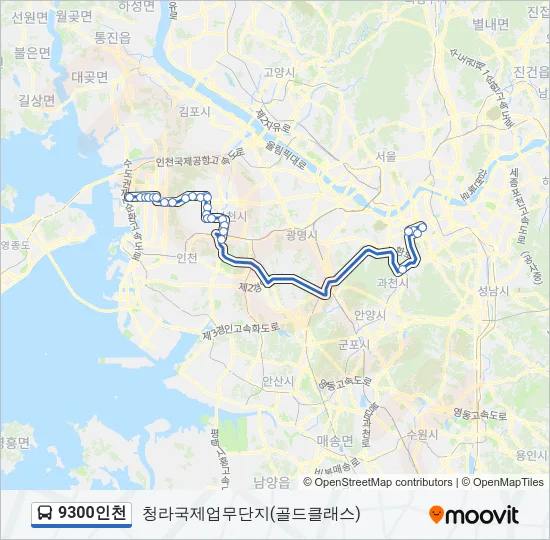 9300인천 Bus Line Map