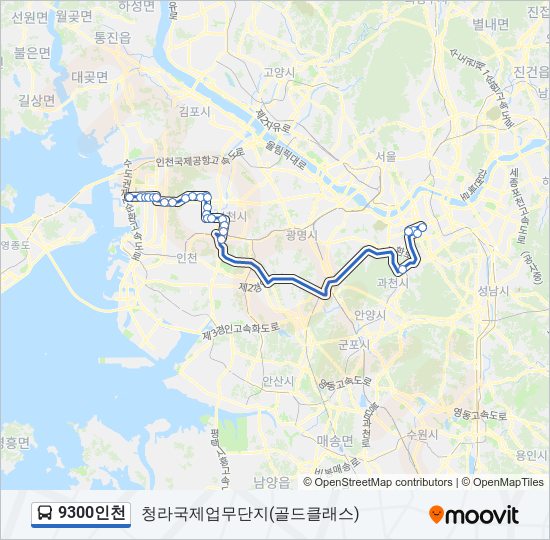 9300인천 bus Line Map