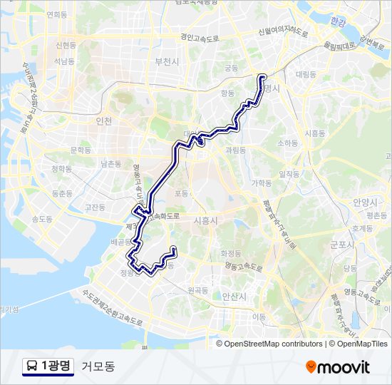 1광명 bus Line Map