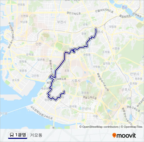 1광명 버스 노선 지도