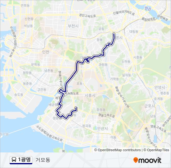 1광명 bus Line Map
