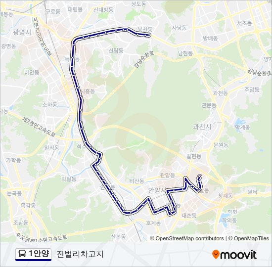 1안양 Bus Line Map
