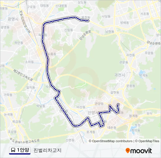 1안양 버스 노선 지도