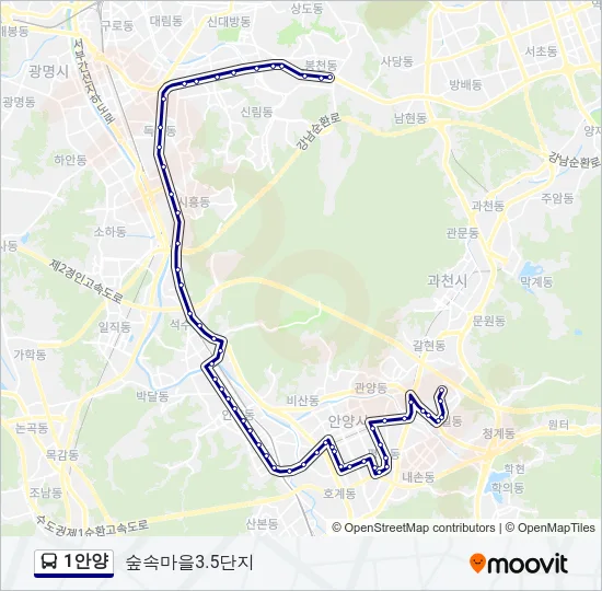 1안양 Bus Line Map