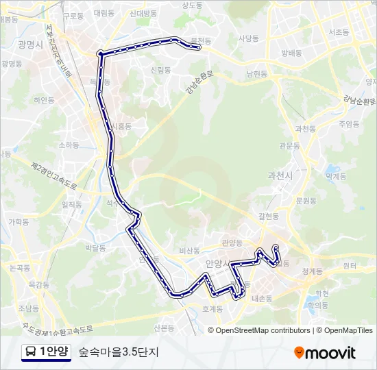 1안양 Bus Line Map