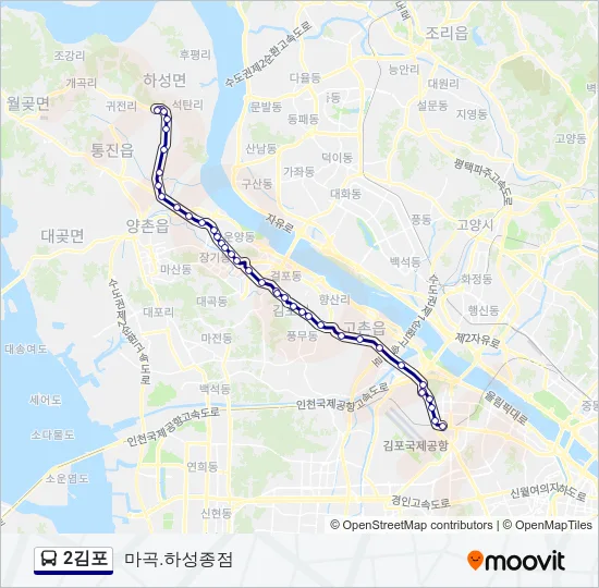 2김포 버스 노선 지도