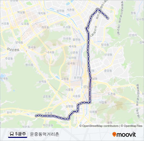 5광주 버스 노선 지도