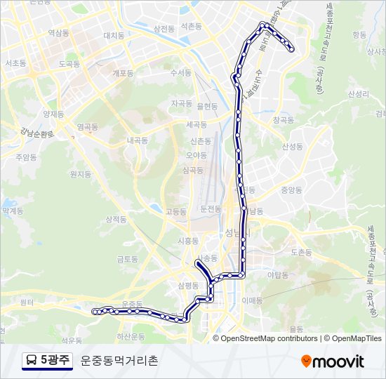 5광주 버스 노선 지도