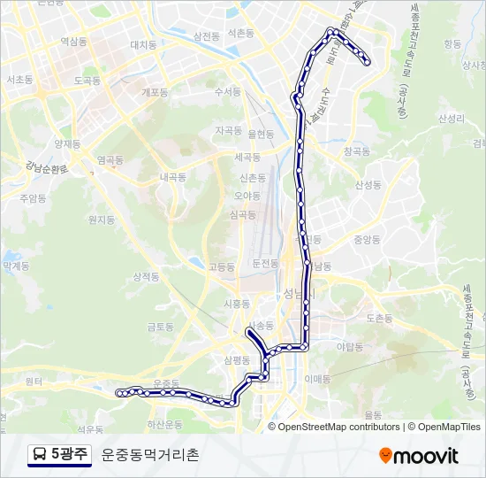 5광주 버스 노선 지도