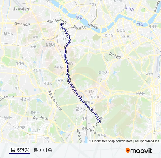 5안양 Bus Line Map