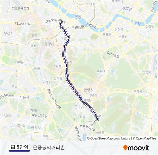 5안양 Bus Line Map
