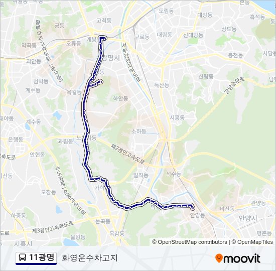 11광명 버스 노선 지도