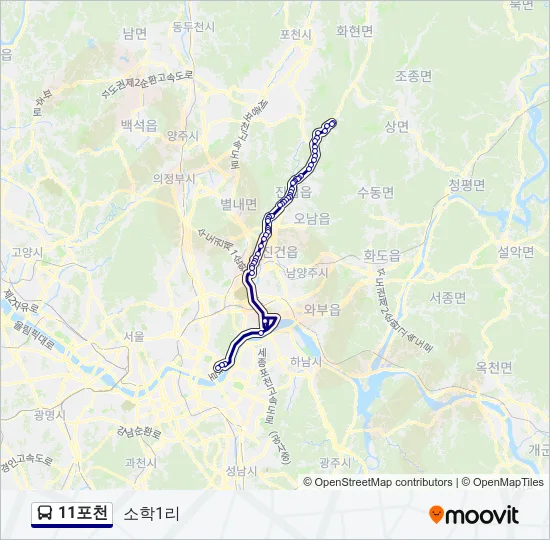 11포천 버스 노선 지도