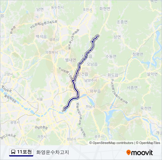 11포천 bus Line Map