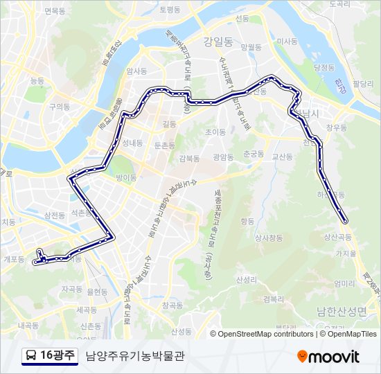 16광주 bus Line Map
