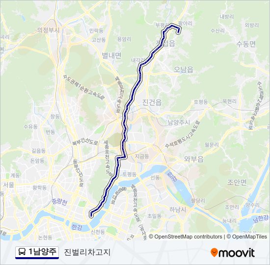 1남양주 bus Line Map