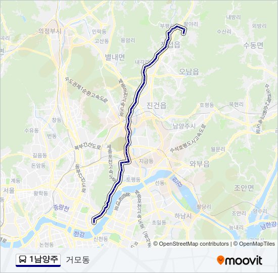 1남양주 bus Line Map